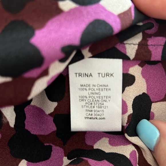 Trina Turk floral long sleeve blouse size XS - Picture 5 of 6